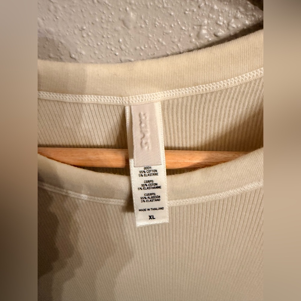 Skims Cotton Ribbed Mini Dress XL Cream - Picture 10 of 10